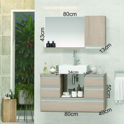 Conjunto Gabinete Polo 80cm Madeirado Inteiro