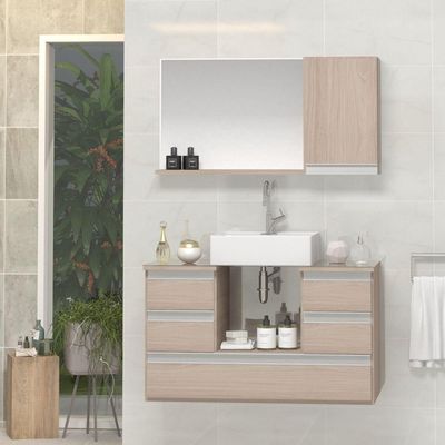 Conjunto Gabinete Polo 80cm Madeirado Inteiro