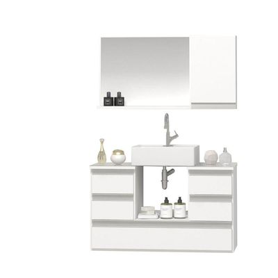 Conjunto Gabinete Polo 80cm Branco Inteiro