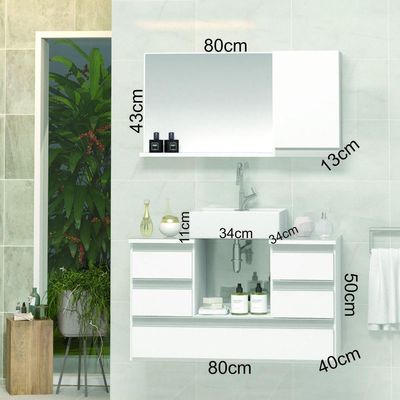 Conjunto Gabinete Polo 80cm Branco Inteiro