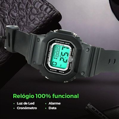 Relogio Digital Criança Infantil Silicone Menino + Caixa Adolescente Criança Silicone Ajustavel Data