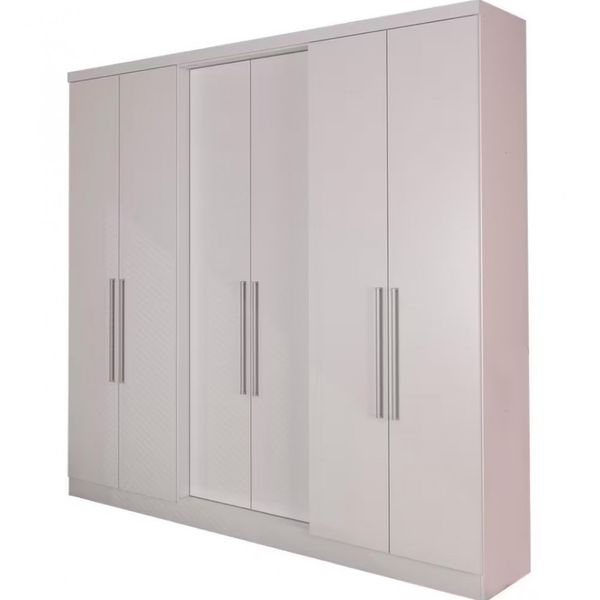 Guarda Roupa Casal Bartira Napoli UP 6 Portas 4 Gavetas 4 Prateleiras Branco