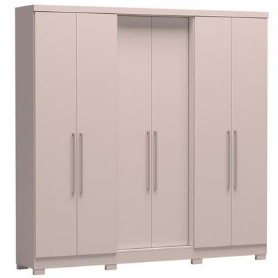 Guarda Roupa Casal Bartira Napoli UP 6 Portas 4 Gavetas 4 Prateleiras Branco