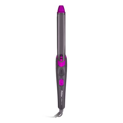 Modelador e Cacheador de Cabelos Philco PEC15 com Revestimento Cerâmica Íons Tourmaline Rosa e Cinza / Bivolt