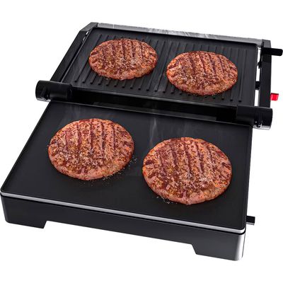 Mini Grill Elétrico Oster OGRL230 2 em 1 com abertura 180 Graus Inox / 220V