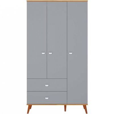 Guarda Roupa Infantil Bartira Ternura com 3 Portas 2 Gavetas e 5 Nichos Azul Wood