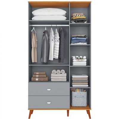 Guarda Roupa Infantil Bartira Ternura com 3 Portas 2 Gavetas e 5 Nichos Azul Wood