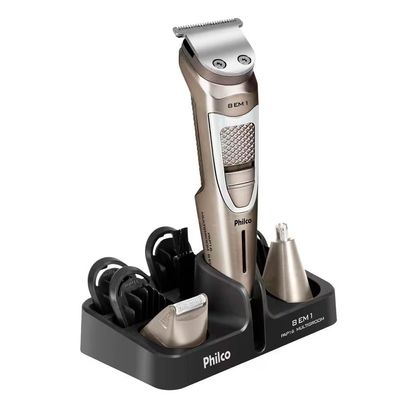 Aparador de Pelos Philco PAP16 Multigroom 8 em 1 Cinza / Bivolt