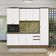 Cozinha Compacta Com Kit Forno Celeste Kappesberg 100% MDF Nogueira/Branco 240cm