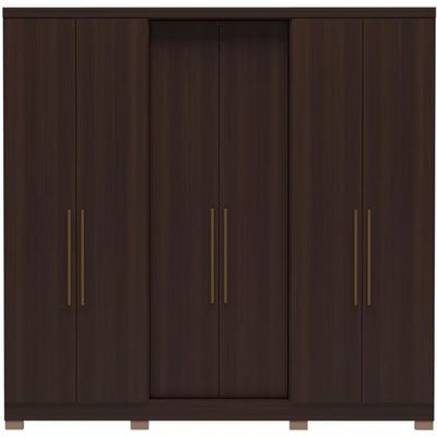 Guarda Roupa Casal Bartira Napoli UP 6 Portas 4 Gavetas 4 Prateleiras Café