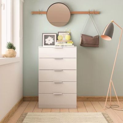 Cômoda Versatti em MDP com 5 Gavetas Bartira Branco