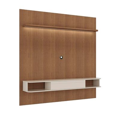 Painel Belluno Artely para TV de até 75 Polegadas com 1 Prateleira e 2 Nichos Cinamomo/Off White