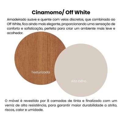 Painel Belluno Artely para TV de até 75 Polegadas com 1 Prateleira e 2 Nichos Cinamomo/Off White