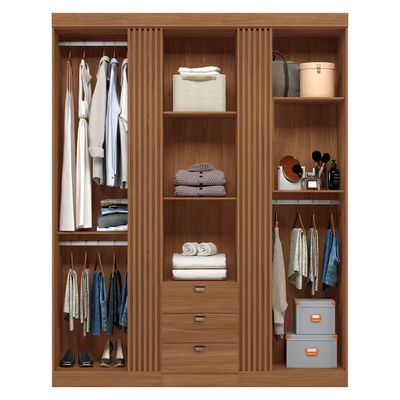 Guarda-roupa Aurora 3 Portas 3 Gavetas Santos Andirá Jatobá