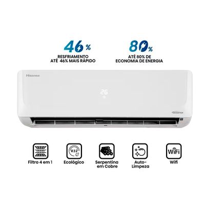 Ar Condicionado Split Hisense AS12TW2RLD com Tecnologia Inverter 12000 BTUs R32 Frio Branco
