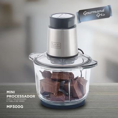 Miniprocessador Black+Decker MP300G 2 velocidades 300W Inox / 110V