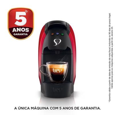 Máquina de Café Espresso 3 Corações Luna Automática 600ml Vermelho / 110V