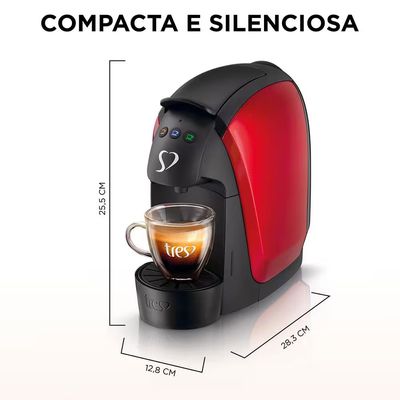 Máquina de Café Espresso 3 Corações Luna Automática 600ml Vermelho / 110V