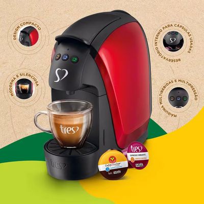 Máquina de Café Espresso 3 Corações Luna Automática 600ml Vermelho / 110V