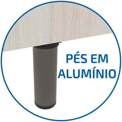 Balcão Bartira Cristal MDP 15mm com 3 Gavetas 60cm de largura Freixo