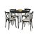 Mesa Jantar Redonda Preta Elen 110cm Hairpin Com 4 Cadeiras Katrina Preto