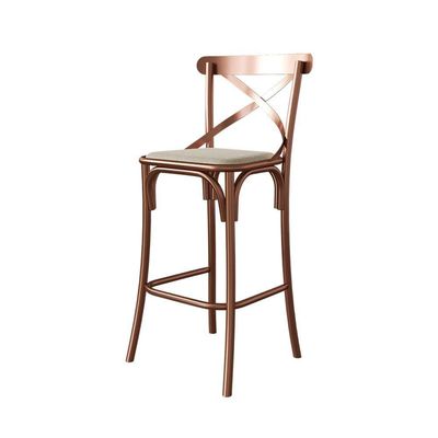Kit 2 Banquetas Katrina Bar Cozinha Balcão Em Aço Cobre Iron Wood Laranja