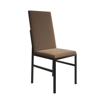 Conjunto De Jantar Mesa Mônaco Premium 90cm Preta Com 4 Cadeiras Estofadas Marrom Preto