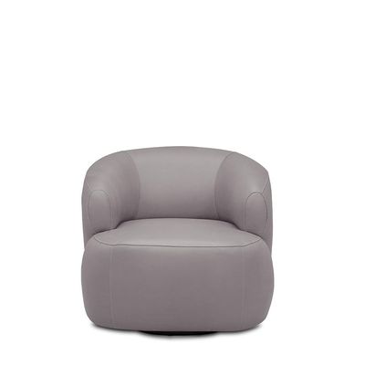 Kit 2 Poltronas Decorativas Verona Sala de Estar Base Giratória em Aço Couro Avelã G88 - Gran Belo