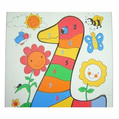 Pato Numérico Quebra Cabeça em Madeira - Multicolorido - Dicá