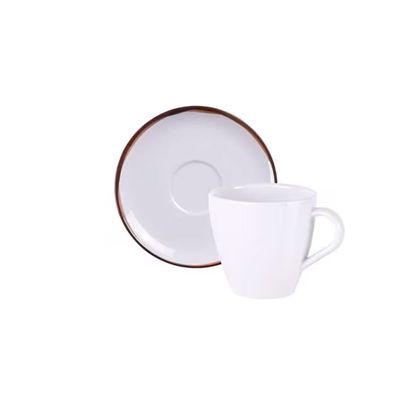 Aparelho de Jantar 20 Peças Tramontina Canyon em Porcelana Marmorizada Branco com Marrom