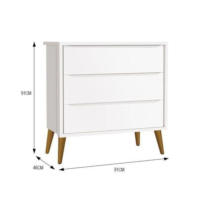 Dormitório Infantil Theo Retrô 2 Portas Cômoda E Berço Branco Fosco Com Pés Amadeirado Reller Móveis Branco Fosco
