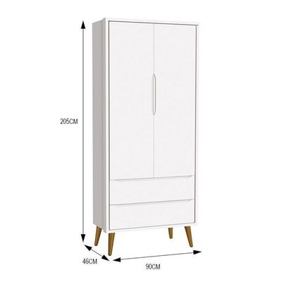 Dormitório Infantil Theo Retrô 2 Portas Cômoda E Berço Branco Fosco Com Pés Amadeirado Reller Móveis Branco Fosco