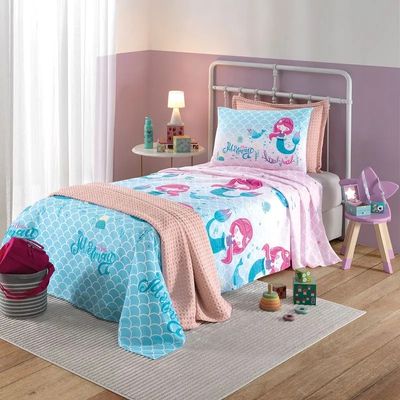 Jogo de Cama Solteiro Kids Priori Sereia 130 Fios Dohler