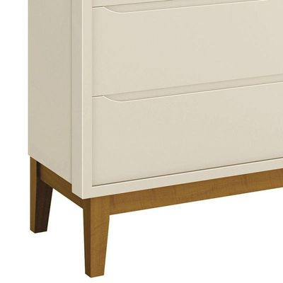 Cômoda Infantil 3 Gavetas Classic Areia Fosco Com Pés Amadeirado Reller Móveis Areia Fosco