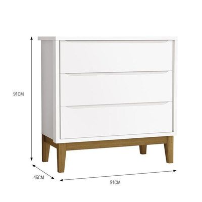 Cômoda Infantil 3 Gavetas Classic Branco Fosco Com Pés Amadeirado Reller Móveis Branco Fosco