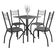 O Conjunto de Mesa Quadrada Brisa com 4 Cadeiras Estofadas Fabone Preto