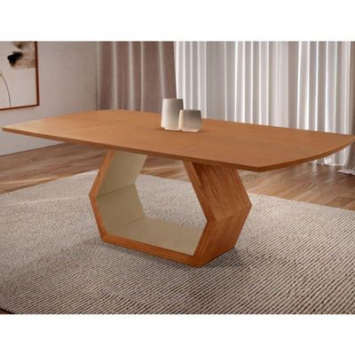 Mesa Para Sala De Jantar Ane Cinamomo Com Champanhe/cinamomo Imbuia