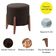 Kit 2 Puff Decorativo Para Sala Redondo Luxo Roma Veludo marrom