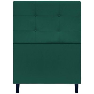 Cabeceira Decorativa Ivy Para Cama De Solteiro 90 Cm Suede Verde, Suede
