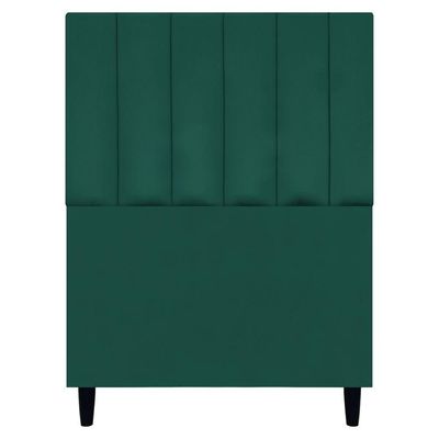 Cabeceira Decorativa Elen Para Cama De Solteiro 90cm Suede Verde, Suede