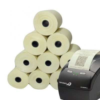 Kit 30 Rolos 80X40 Bobinas Térmicas Amarela 48 Gramas