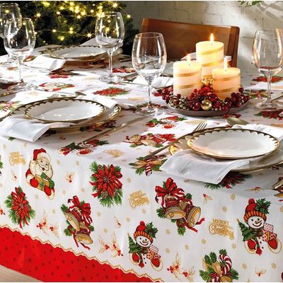 Toalha Mesa Quadrada Athenas 140x140cm Natal 111 Dohler