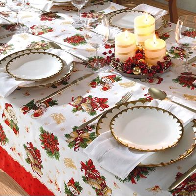 Toalha Mesa Quadrada Athenas 140x140cm Natal 111 Dohler