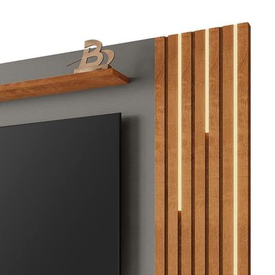 Painel Home Suspenso Ripado Led Tv Até 80 Polegadas Titanium Naturalle Hit Shop Jm