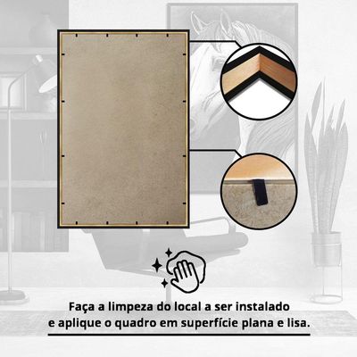 Quadro Decorativo Cavalo Sala Moldura Preta Cx Alta 40x60