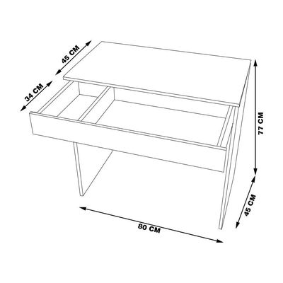 Mesa Escrivaninha 80 cm para Notebook com Gaveta Case MDP Preto - Gran Belo