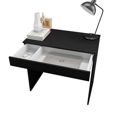 Mesa Escrivaninha 80 cm para Notebook com Gaveta Case MDP Preto - Gran Belo