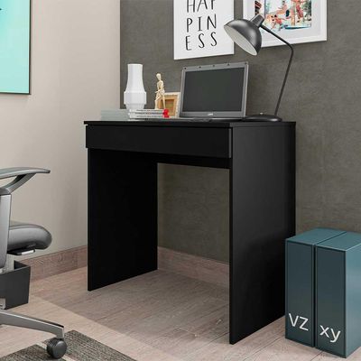 Mesa Escrivaninha 80 cm para Notebook com Gaveta Case MDP Preto - Gran Belo