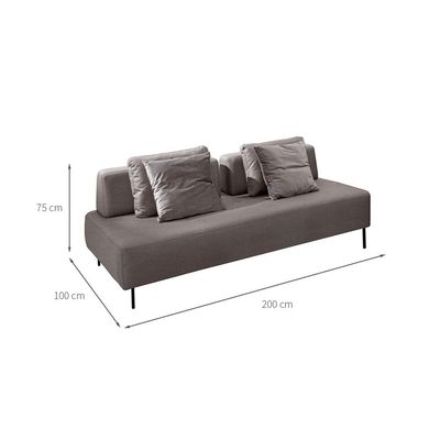 Sofá 2 Lugares e 2 Encostos Modular Da Vinci Poliéster Cinza