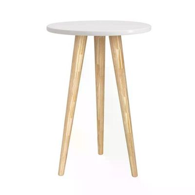 Dormitório Theo 2 Portas, Mesa De Canto Branco Com Pés Madeira Natural E Colchão D18 Reller Móveis Branco